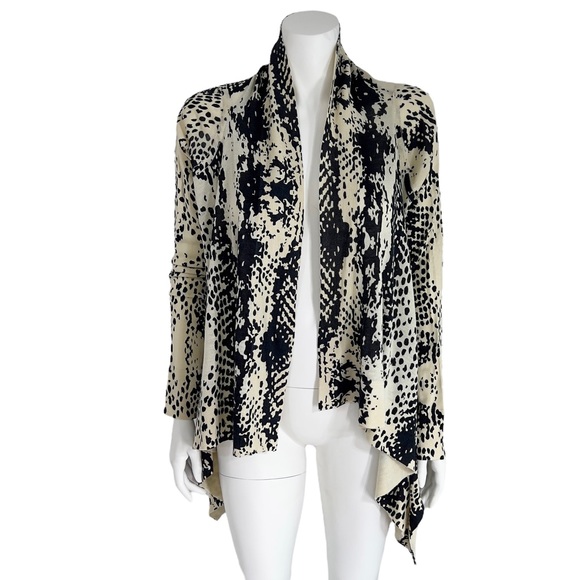 LINE the label Silk Knit Cardigan Sweater Shawl Cream & Black size XS - Picture 3 of 13